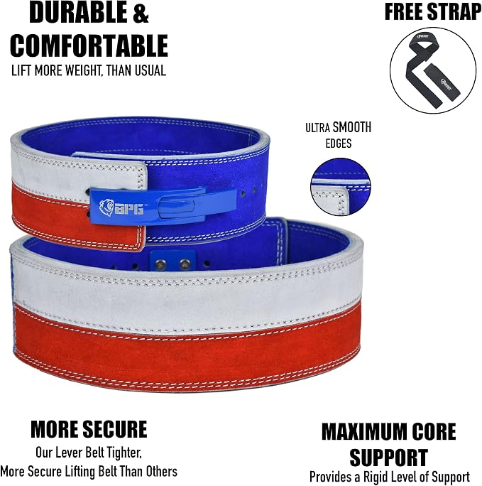 Beast Power Gear Weight Lifting Belt Lever Buckle 10MM 13MM Thick & 4 Inches Free Strap Weightlifting, Powerlifting, Deadlifts, Squats Men Women
