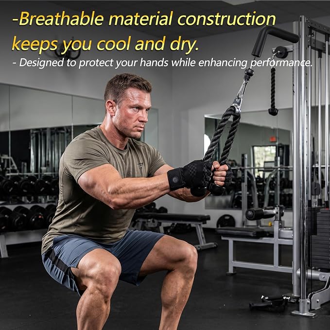 Workout Gloves Padded Weight Lifting Gloves for Men/Women, [3MM Gel] Fingerless Grip Gym Gloves Fitness Gloves for Exercise,Hanging,Weightlifting, Cycling, Pull ups, Rowing