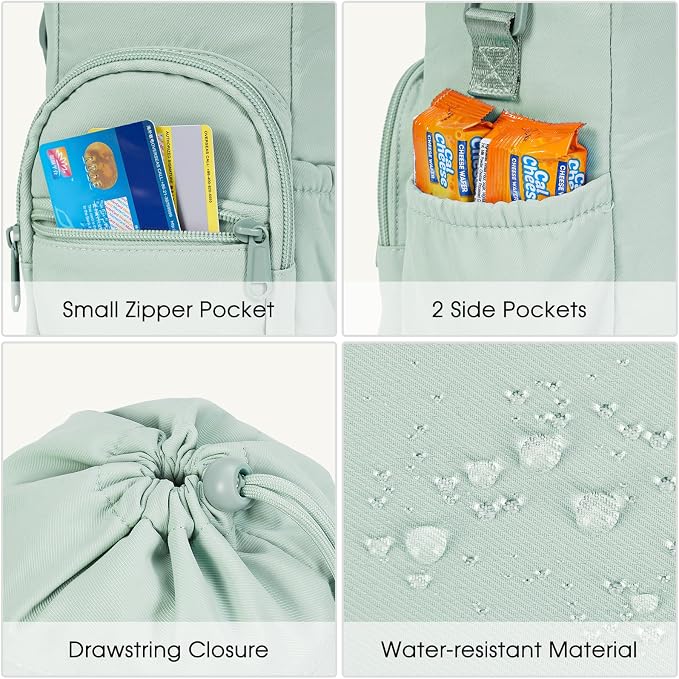 sportsnew 40oz Insulated Crossbody Water Bottle Bag Gym Hiking Phone Pocket | Water-resistant Lining, Padded Strap, Top Handle, Drawstring, Phone Pocket, Elastic Slots, Built-In Key Clip for Gym Walking
