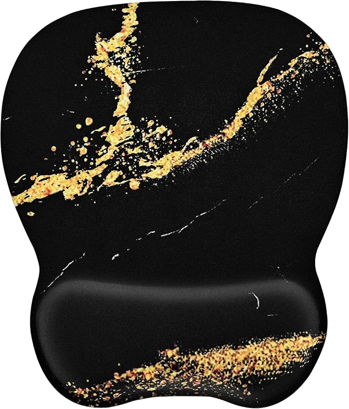 EooCoo Ergonomic Mouse Pad with Wrist Rest, Memory Foam Support Mousepad | Non-Slip Base for Computer, Cafe, Home & Office, 9.64 x 8.26 in Office Desk Accessories, Carpal Tunnel Relief