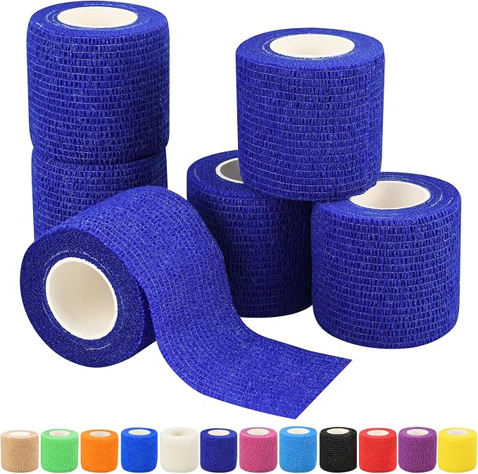 6pcs 2in Self Adhesive Bandage Wraps, 12 Colors, 5 Yard Wraps for Sports