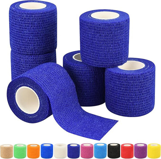 6pcs 2in Self Adhesive Bandage Wraps, 12 Colors, 5 Yard Wraps for Sports