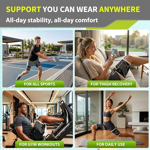 BLITZU Thigh Compression Sleeve, Hamstring Support Brace for Men Women XL | Upper Leg Wrap for Running, Gym Workout, Muscle & Injury Recovery, Quad & Groin Comfort, Improved Circulation, Daily Wear