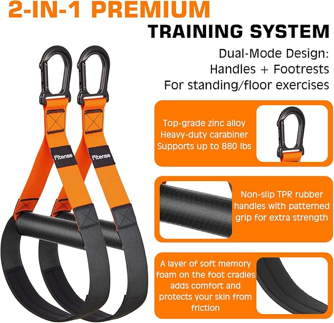 Home Resistance Training Kit, Suspension Trainer Straps with Adjustable Extension, Door Anchor, and Carry Bag – Strength Training Equipment for Full Body Bodyweight Workouts at Home or Outdoors