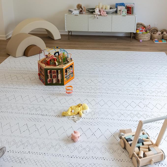 Little Landings Baby Play Mat for Floor - Boho (4x6ft) - Premium EVA Foam Play Mat for Babies & Toddlers (Ages 0-5+) - Non-Toxic Playmat for Tummy Time, Crawling & Playroom - Stylish & Comfortable