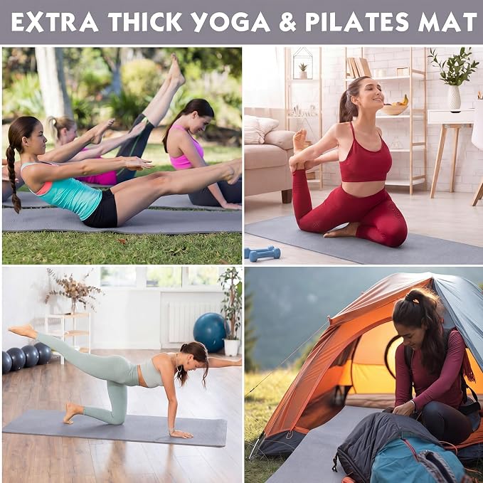Nuanchu Yoga Mat Roll 24 inch Width, 4mm Thick Non Slip Exercise Mat, Large Anti Tear Gym Flooring for Home Workout, Fitness, Senior Dog Floor Protection