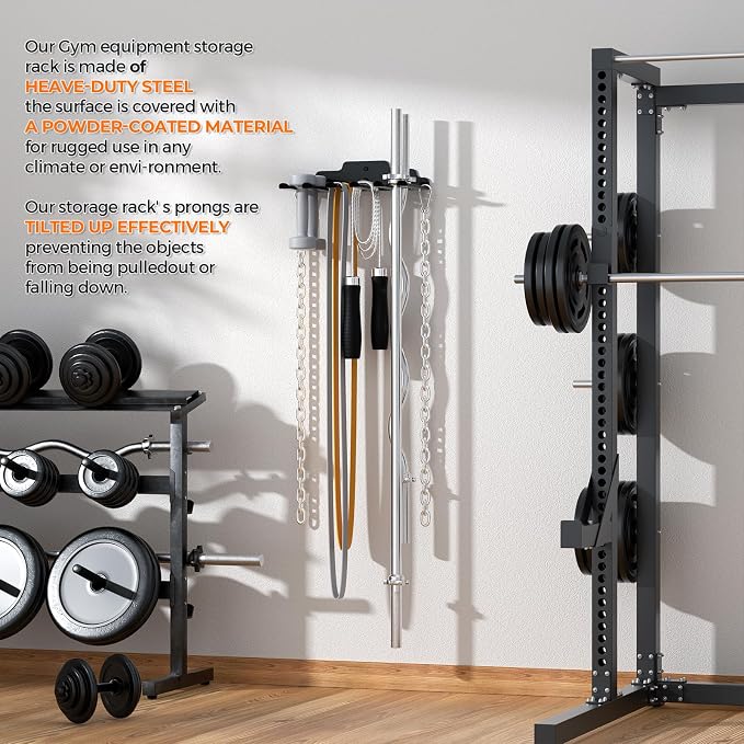 XZHXFX Barbell Wall Holder,Barbell wall Mount Hanger, | Garage Gym Bar Wall Rack,Vertical Olympic Hanger wall Mount Rack,Space Saving Gym Accessory,Holds Under 33mm Bar