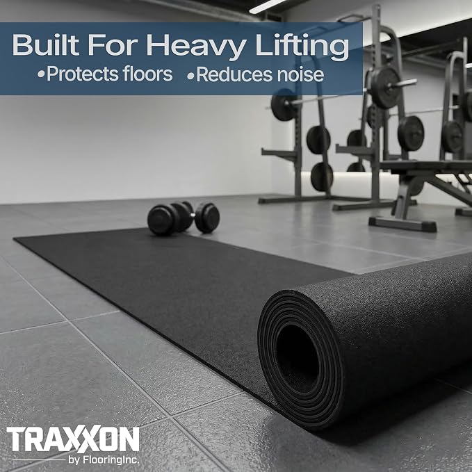 Flooring Inc's 1/4" Thick Tough Rubber Flooring Roll | Flexible Recycled Rubber Floor Mats for Home Gym | Heavy Duty Rubber Mat for Home Gyms, Sheds, Horse Stall Mat or Trailer