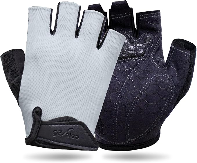 Workout Gloves for Women Men, Full Palm Silicone Grip, Padded Half Finger Gloves for Gym, Weight Lifting, Cycling