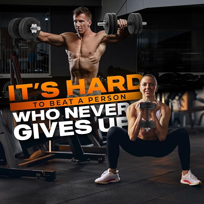 Yes4All Threaded Dumbbell Handles, Adjustable Dumbbell Bar Pair, 14/16/18/24-Inch Sizes, Fits 1" or 1.15" Plates, Non-Slip Grip, Secure Star-Lock Collars