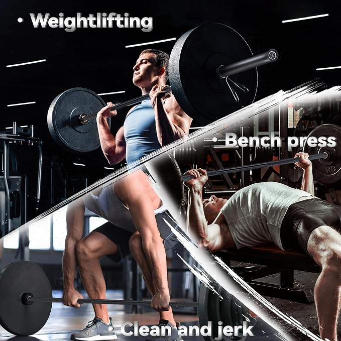 7FT/4 ft Home Gym Barbell Bar – 700LB/1500LB/500LB Capacity, Anti-Slip Knurling, Solid Steel, for Weightlifting, Strength Training