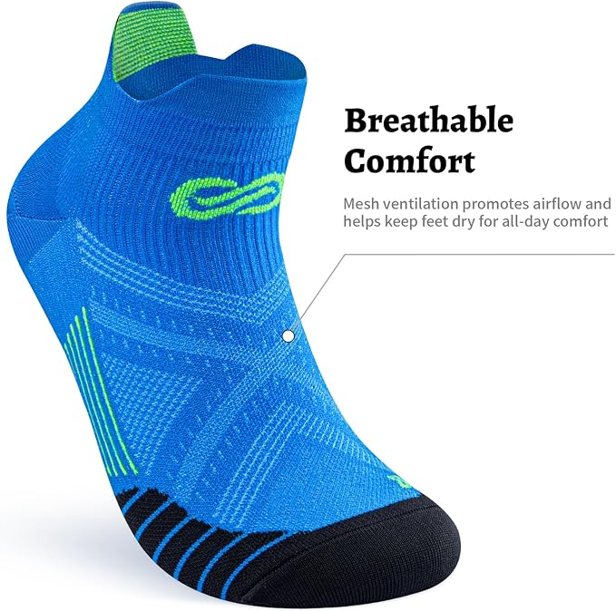 Compression Socks for Men Women Ankle Running Socks for Plantar Fasciitis | Low Cut Athletic Ankle Socks with Ankle & Arch Support for Running, Cycling, Golf, Work, Plantar Fasciitis Relief