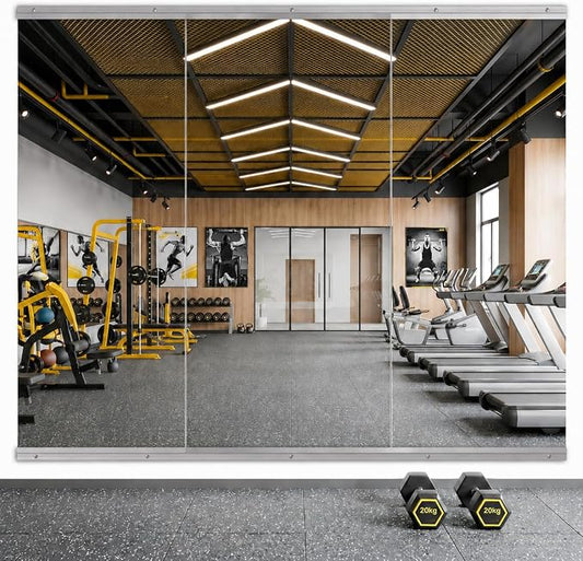 48X30 3Pack Large Home Gym Mirror, Frameless Tempered Glass Dance Wall Mounted Mirror for Home, Yoga, Dancing, Studio, Living Room