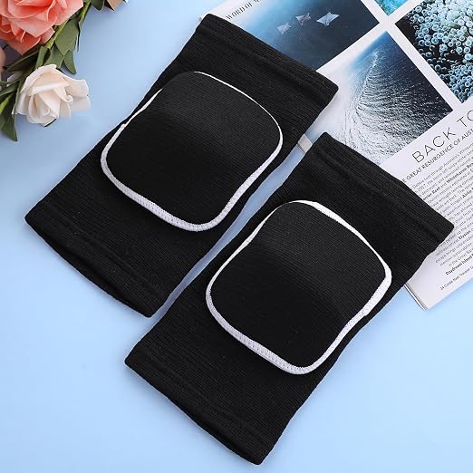 COMNICO Arm Brace Pads Elbow Protector Strap Pair, Breathable Anti-Collision Sponge Tendonitis Fitness Volleyball Basketball Tennis Golfers Knee Support Band for Kids Men Women Elderly(Black with white edges)