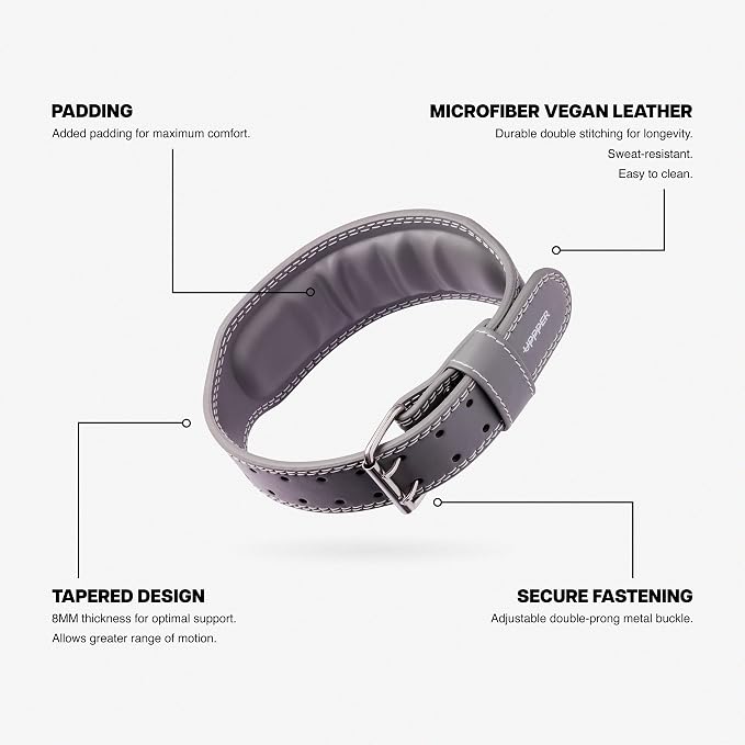 Weight Lifting Belt - Double Prong 4” to 2.5” Tapered Premium Lifting Belt for Men and Women - Ultimate Back Support For Weightlifting and Powerlifting | Premium Fitness Gear