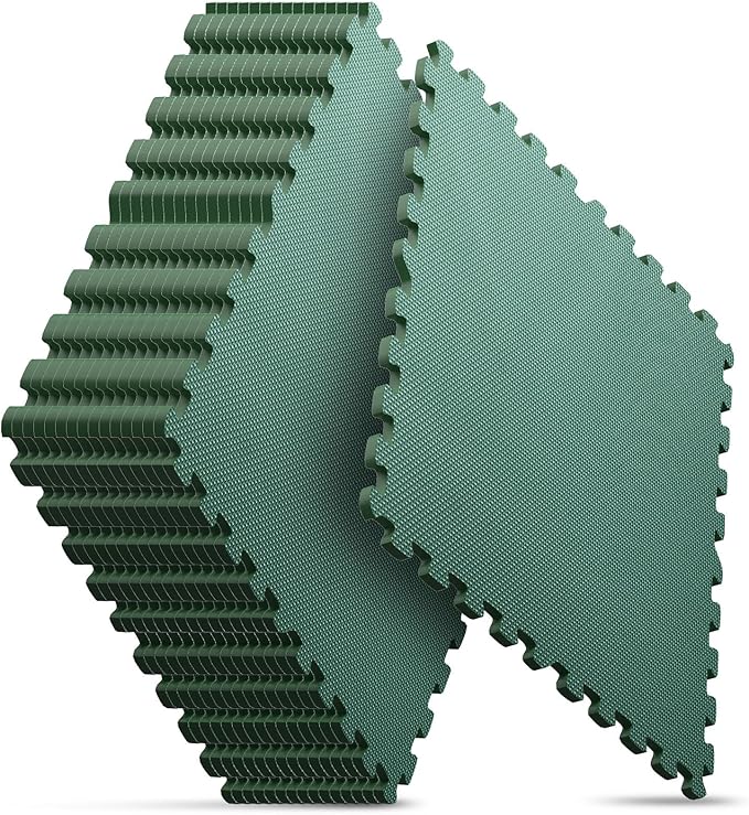 16 Pack 64 sqft Home Gym Mat, Puzzle Exercise Mat, EVA Interlocking Foam Floor Tiles for Home Workout Equipment and Kids' Play Areas - Blue, 24 in x 24 in x ½ in - (Green, 16 Pack(64 SQ FT))