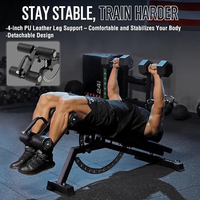 Mikolo 1200LB Weight Bench, Adjustable Workout Bench with Detachable Leg Support, Vertical Storage Space-Saving Exercise Bench for Home Gym, Incline Flat Decline Sit Up Bench for Full Body Fitness