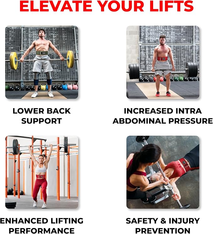 Quick Locking Weight Lifting Belt - Adjustable Lifting Belt for Powerlifting, Squat, Deadlift and Back Support, 4 inch Gym Belt for Men and Women