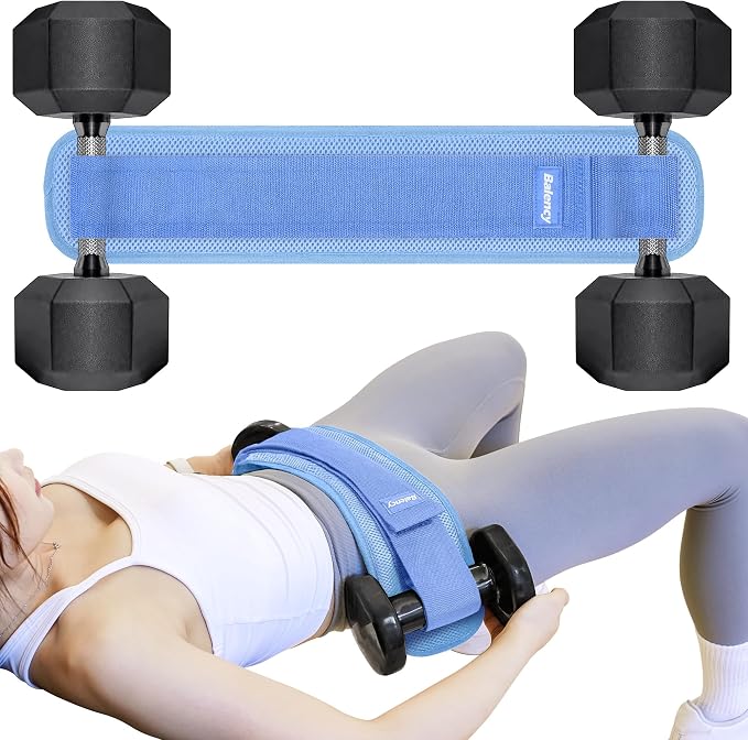 Hip Thrust Belt, Balency Hip Thrust Belt for Dumbbells Heavy, Booty Belt for Hip Thrust, Slip-Resistant Padding Hip Thrusts Belt for Gym or Home Workouts, Hip Thrust Band for Dumbbell Kettlebell Plate