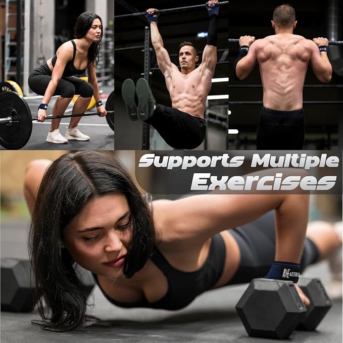 Lifting Wrist Straps for Weightlifting, Weight Lifting Straps Gym Strength Training, Neoprene Padded Wrist Support, Deadlift Straps for Men & Women, 22.5 Inch Cotton