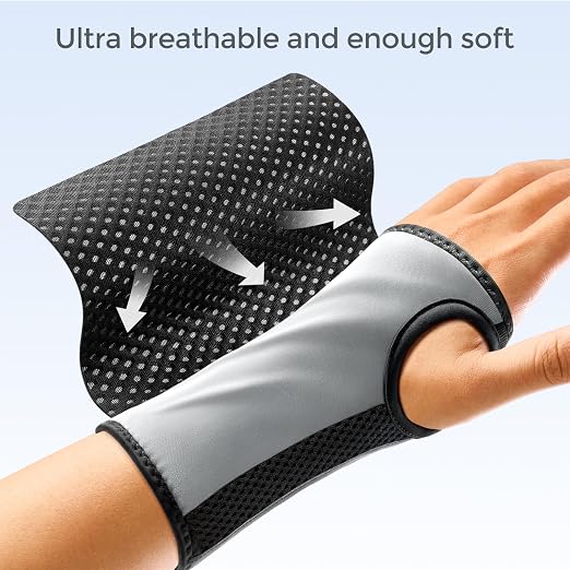 FREETOO Carpal Tunnel Wrist Brace Night Support, Left Hand, Medium | Wrist Splint Hand Brace, Breathable Mesh Fabric, Women Men, Sleeping Work Typing Pregnancy, Tendonitis Arthritis Sprain RSI