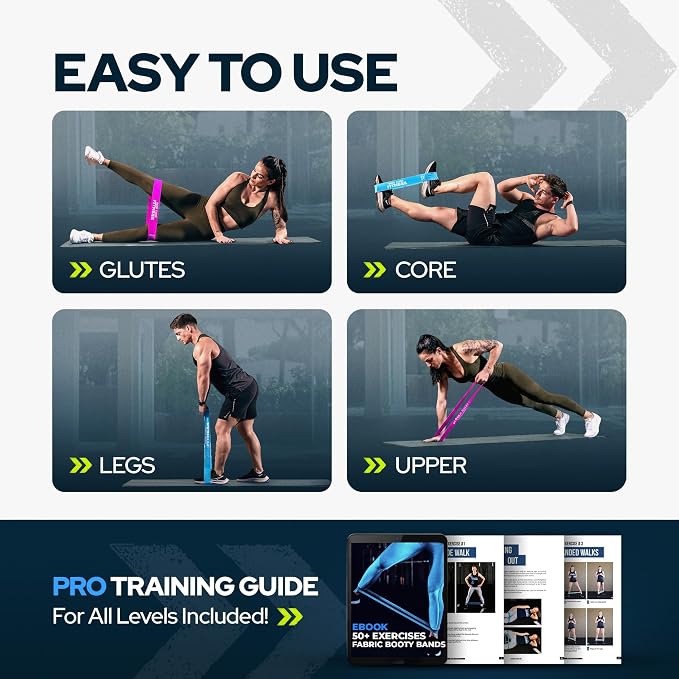 Latex Mini Resistance Bands Sets for Trainers, Bootcamp, Gym for Men and Women in Fun Colors - Ebook, Videos and Workout Chart Included by Iron Core Fitness