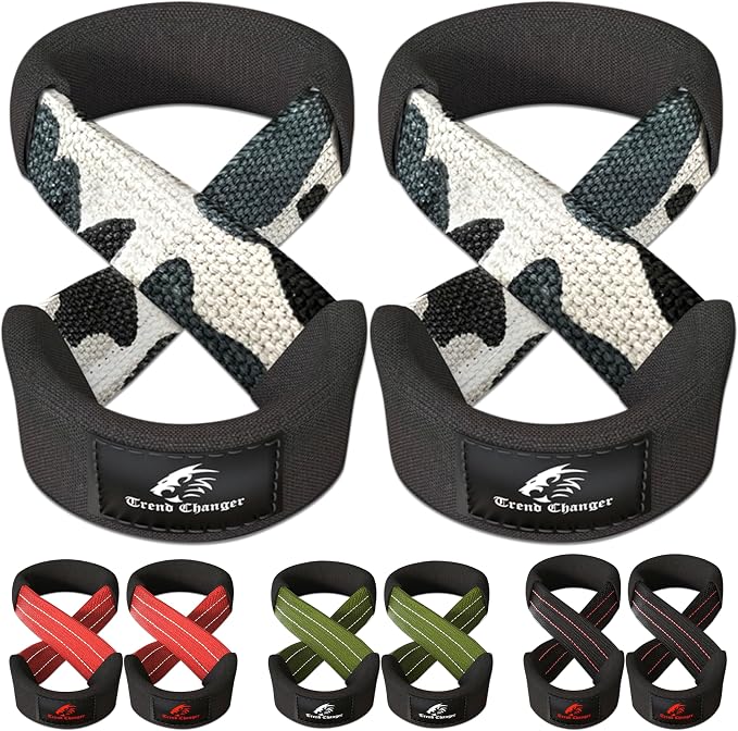 Figure 8 Lifting Strap Padded Deadlift Straps Heavy Duty Weight Lifting Straps Strongman Axle Bar Straps Weightlifting Wrist Wraps