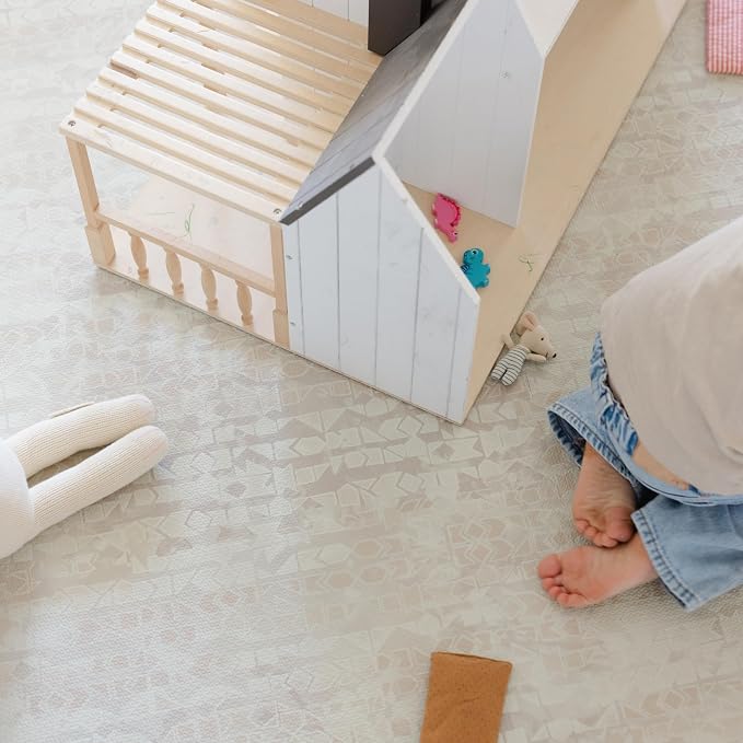Little Landings Baby Play Mat for Floor - Sandstone (6x6ft) - Premium EVA Foam Play Mat for Babies & Toddlers (Ages 0-5+) Non-Toxic Playmat for Tummy Time, Crawling & Playroom - Stylish & Comfortable