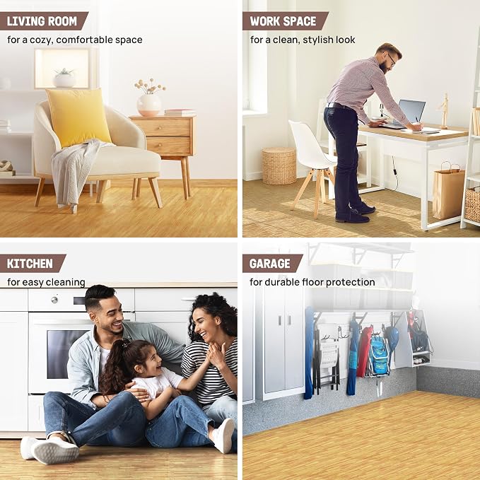 Yes4All EVA Interlocking Mats, Puzzle Floor Tiles, Foam Floor Padding with Border for Furniture, Home Space, Living Room, Garage 11,22,32 SQFT