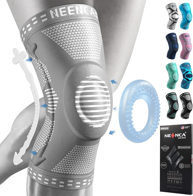 NEENCA Professional Knee Brace, Medical Knee Support for Women & Men Relief | Patented Patella Gel Pad & Side Stabilizers, Compression Sleeve for Knee Pain, Swelling, ACL, PCL, Arthritis, Sports, Workout