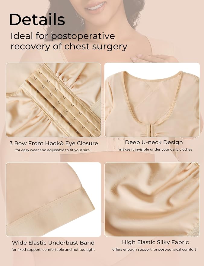Arm Compression Sleeves for Women Post Surgery Front Closure Bra Slimming Arm Lipo Shapewear Top