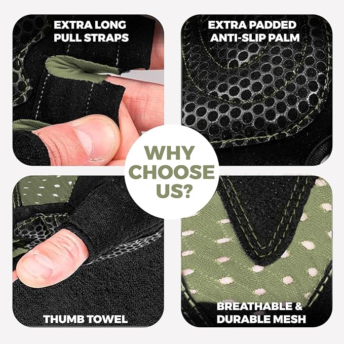 MhIL Workout Gloves for Men – Comfortable Gym Gloves for Men with Enhanced Grip for Safety and Hand Protection – Weight Lifting Protection with Wrist Wraps Support for Performance Boost and Style