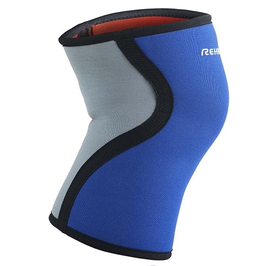 Rehband light Knee Support 3mm, Knee Sleeve for Endurance & Fitness, more stability and movement control during workout, Colour:Blue, Size:Medium