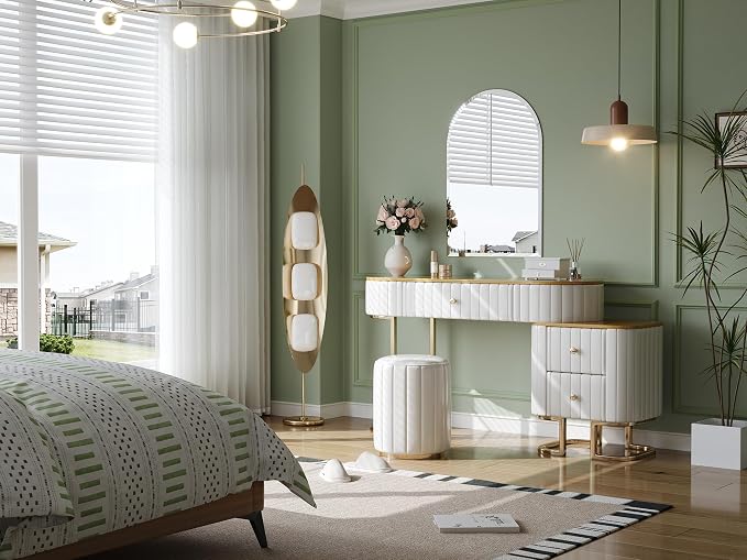 Frameless Bathroom Mirror, 24" x 32" Arched Vanity Mirror for Wall Beveled, Arch Wall Mounted Mirror for Bedroom, Entryways, Over Sink