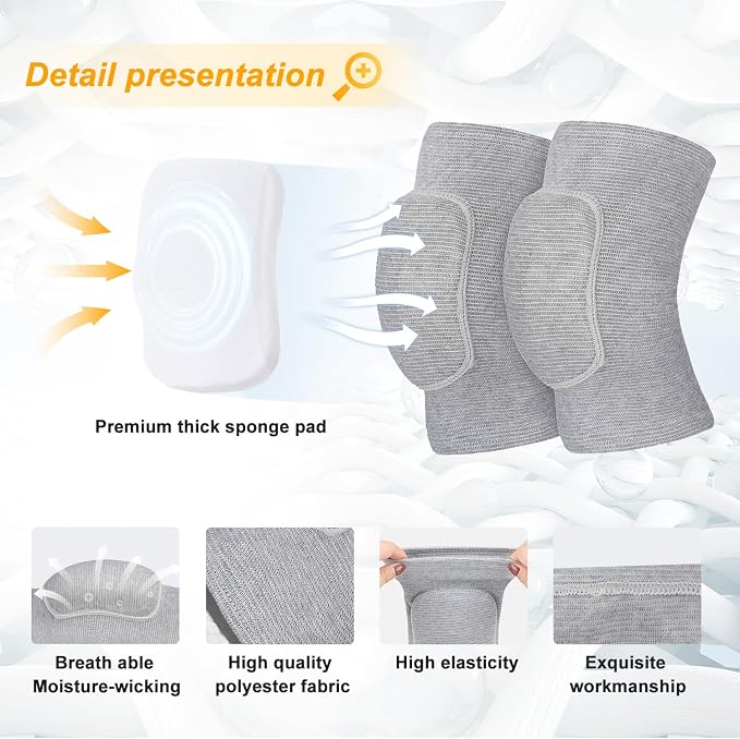 Volleyball Knee Pads for Dancers, Soft Breathable Knee Pads for Men Women Kids Knees Protective, Knee Brace for Volleyball Football Dance Yoga Tennis Running Cycling Workout Climbing