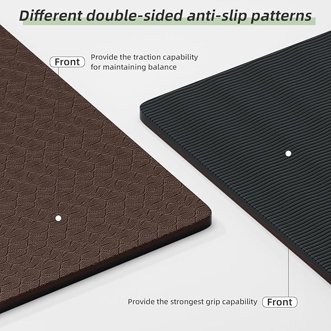 Yoga Mat Thick（8mm）Exercise Mat Non Slip Anti-tear,Pilates Mat for Men and Women,Workout Mats for Home,Barefoot Workouts and Floor Exercise,with Carrier Strap(71"x 24")