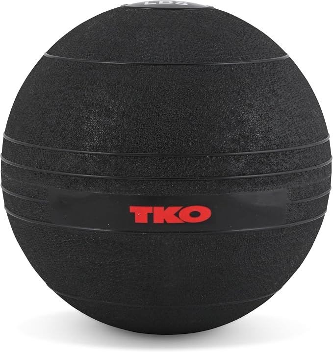TKO Weighted Slam Balls (10-20 lbs) | Non-Bounce Medicine Ball with Soft Rubber Grip | Ideal for Crossfit, Strength Training, and Core Workouts | Durable Heavy-Duty Build - Black | Medicine Ball with Soft Rubber Grip for Crossfit, Strength Training, an...