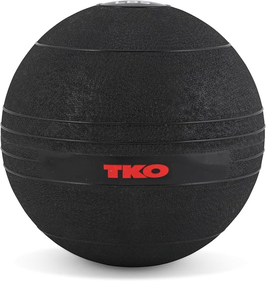 TKO Weighted Slam Balls (10-20 lbs) | Non-Bounce Medicine Ball with Soft Rubber Grip | Ideal for Crossfit, Strength Training, and Core Workouts | Durable Heavy-Duty Build - Black | Medicine Ball with Soft Rubber Grip for Crossfit, Strength Training, an...