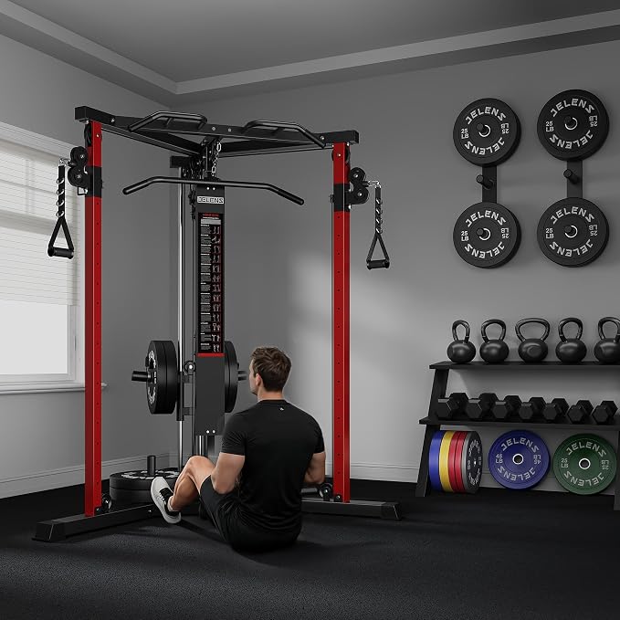 CC01 Cable Crossover Machine with High and Low Pulley System, Functional Trainer with Pull Up Bars and Optional Bundle, Cable Machine for Home Gym Power Workout