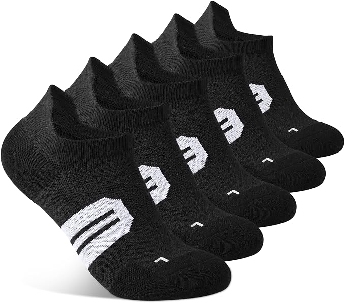 BUDERMMY Womens Ankle Compression Socks with Arch Support Athletic Low cut Running Socks for Women Workout Cushion 5 Pairs