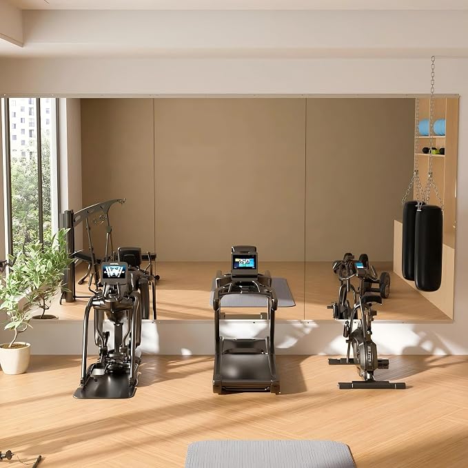 ROOMTEC Home Gym Mirror, 60x30-2 PCS Frameless Gym Mirrors for Home Gym, Large Full Body Tempered Glass Wall Mounted Mirror for Yoga Room, Dance Studio, Workout Room