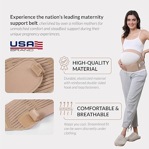 NeoTech Care Pregnancy Belly Band, Maternity Belt, for Pregnancy Belly Support, Back/Pelvic Support (Size XXL, Beige Color)