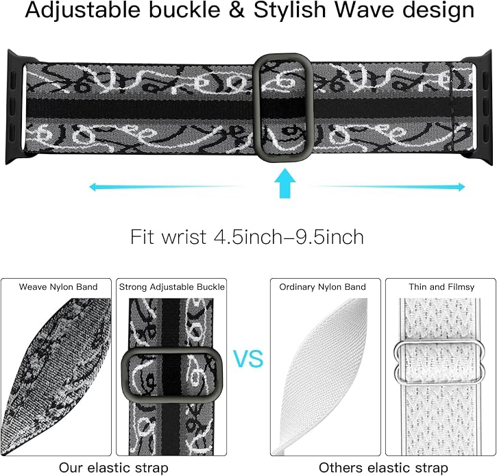 Lerobo Braided Band Compatible with Apple Watch Series 11 10 9 8 7 46mm 45mm 41mm Ultra SE 3 2 1 49mm Series 6 5 4 3 44mm 40mm 38mm 42mm Men iWatch Bands Women Stretchy Nylon Solo Loop Sport Strap