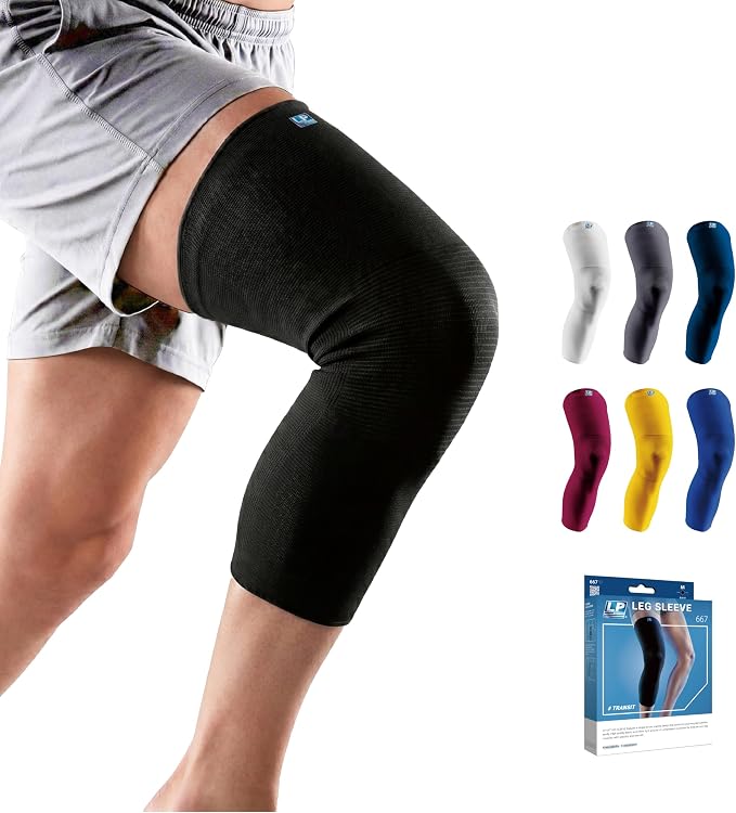 LP SUPPORT 667 Compression Sleeve Leg Full Length for Sports, Cycling, Running, Basketball, for Men Women (S - XL)