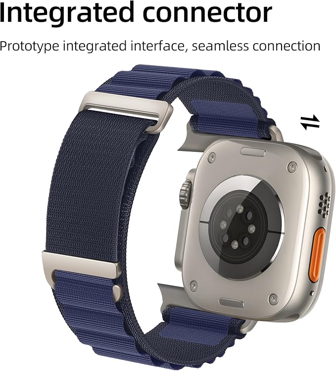 Alpine Nylon Sport Bands Compatible with Apple Watch Ultra Band 49mm 46mm 45mm 44mm 42mm Men Women, Stretch Loop Strap with D-Hook for iWatch Series 10 Ultra SE 9 8 7 6 5 4 3 2 1 (Navy Blue, 38mm/40mm/41mm/42mm(Series 10))