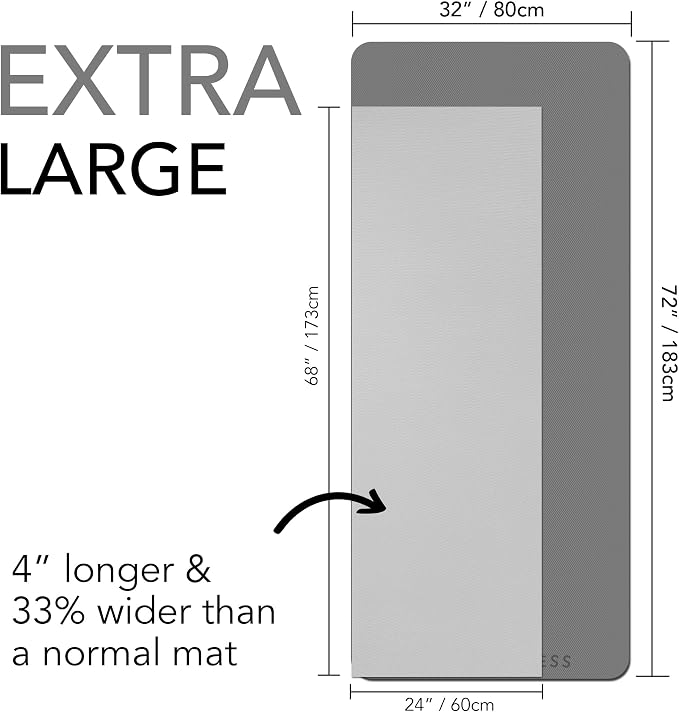 Large Exercise Mat – Extra Thick 10mm Workout Mat (72"x32") – Non-Slip TPE Yoga Mat for Women & Men – Pilates, HIIT, Fitness & Home Gym Mat – Includes Free Carry Bag