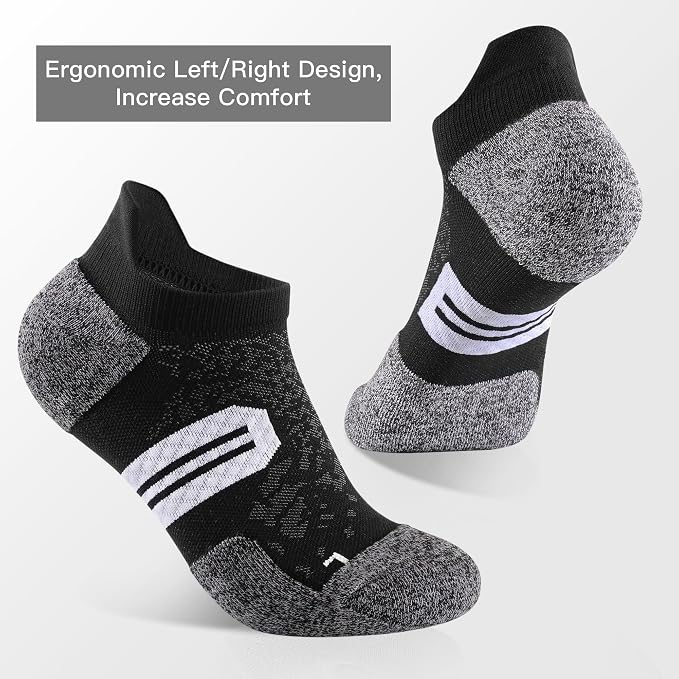 BUDERMMY Womens Ankle Compression Socks with Arch Support Athletic Low cut Running Socks for Women Workout Cushion 5 Pairs