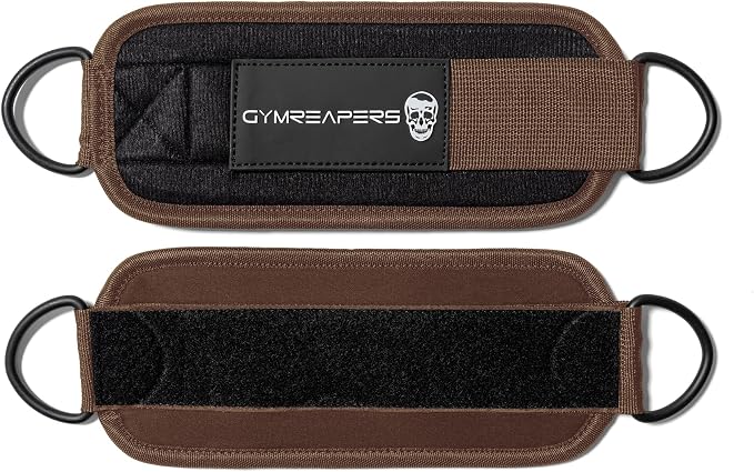 Gymreapers Ankle Straps For Cable Machine Kickbacks, Glute Workouts, Lower Body Exercises - Adjustable Leg Straps with Neoprene Padding