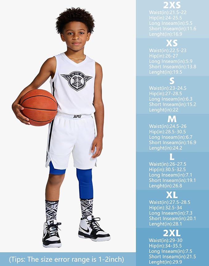 MIVEI One Leg Compression Tights Youth Boys Basketball Leg Sleeve | Kids Compression Pants Girls' Single Leg Tights 3/4 Leggings for Baseball Softball Soccer Running Football, Sports Base Layer