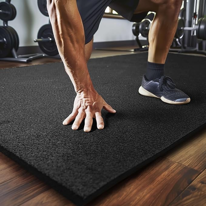 Mohawk Home Heavy Duty Rubber Stall Mat - Gym Floor- Under Dog Crate - All Purpose Utility 3' x 4' - 1/2" Thick (Pack of 10) - Solid Texture